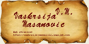 Vaskrsija Mašanović vizit kartica